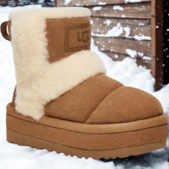 NEW UGG Classic Chillapeak Shearling Platform Boots — Women’s Size 9 - Picture 6 of 16